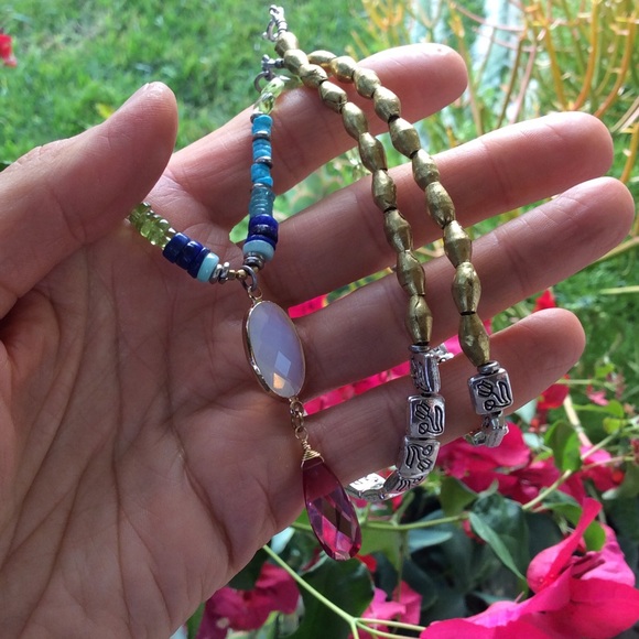 Handcrafted Sundance Charm Multi Gemstone Necklace Stunning NEW - Picture 8 of 11